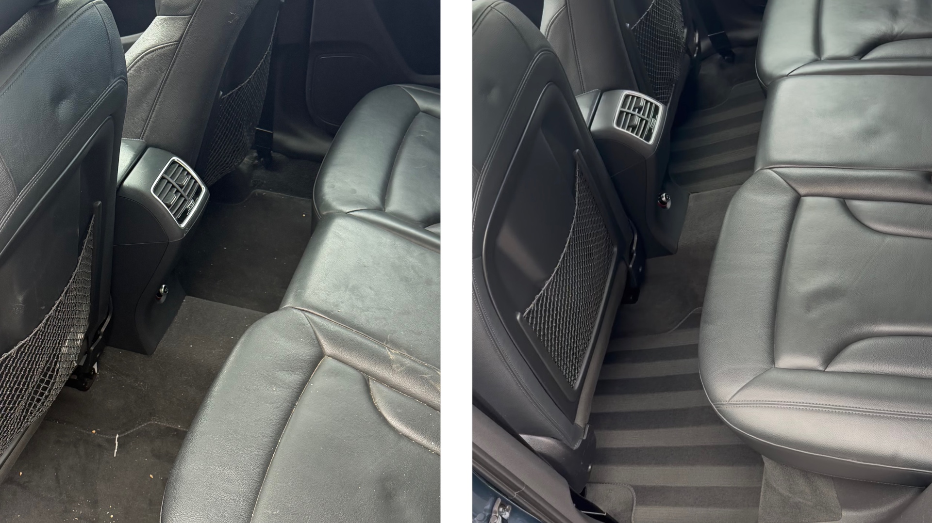 Immaculate leather car interior after professional detailing